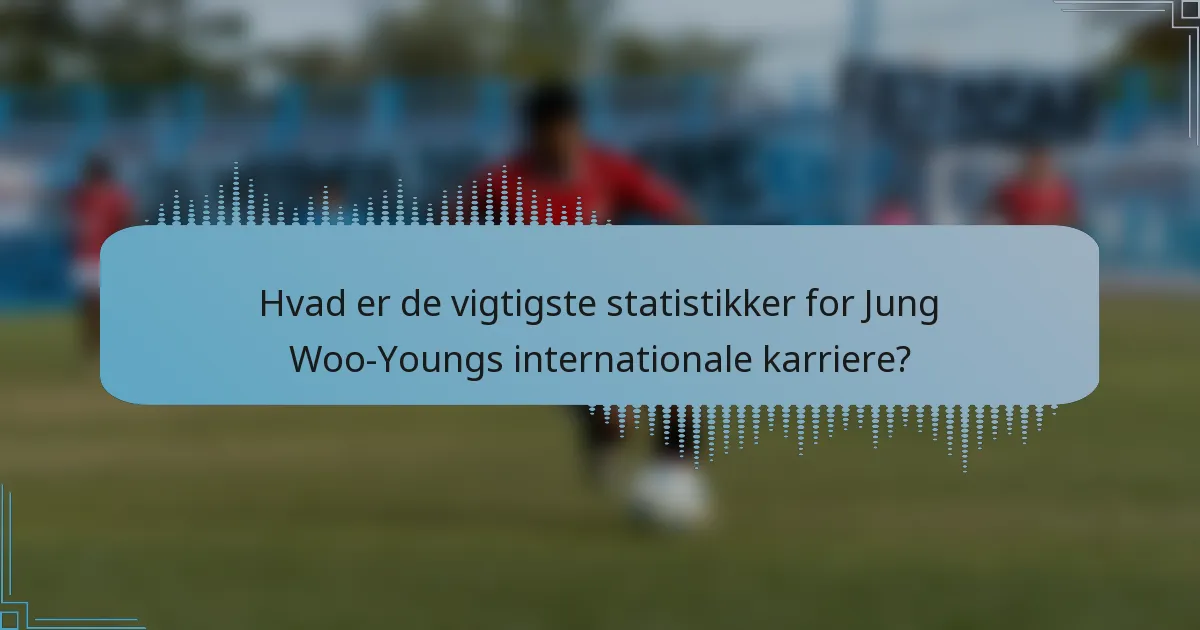 Hvad er de vigtigste statistikker for Jung Woo-Youngs internationale karriere?