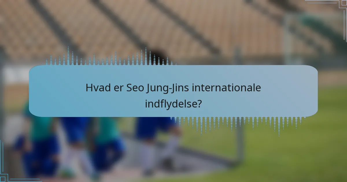 Hvad er Seo Jung-Jins internationale indflydelse?