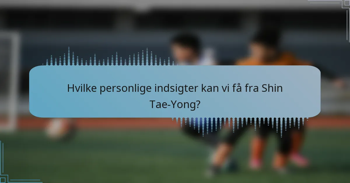 Hvilke personlige indsigter kan vi få fra Shin Tae-Yong?