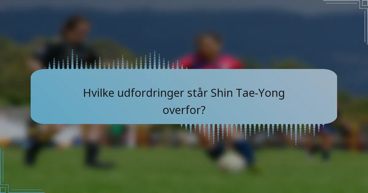 Hvilke udfordringer står Shin Tae-Yong overfor?