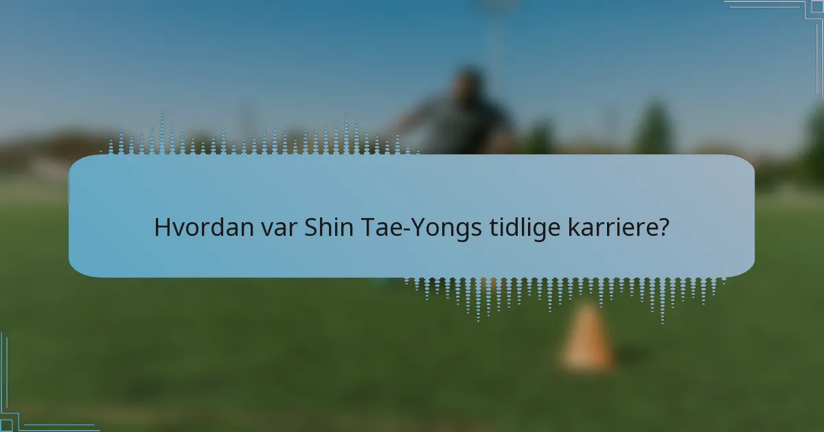 Hvordan var Shin Tae-Yongs tidlige karriere?